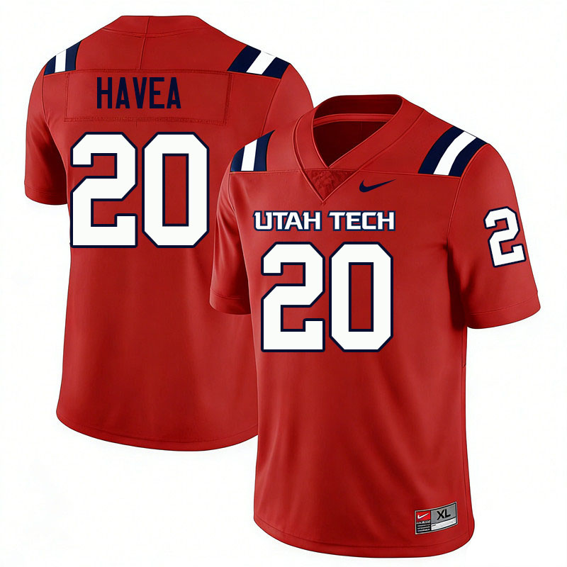 Utah Tech Trailblazers #20 Dallin Havea College Football Jerseys,Uniforms Stitched-Red